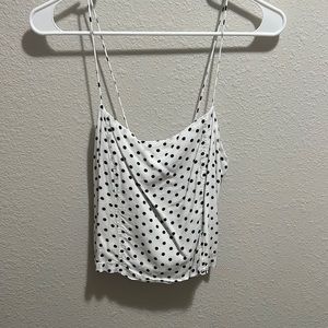 Polka dot tank top with tie in the back